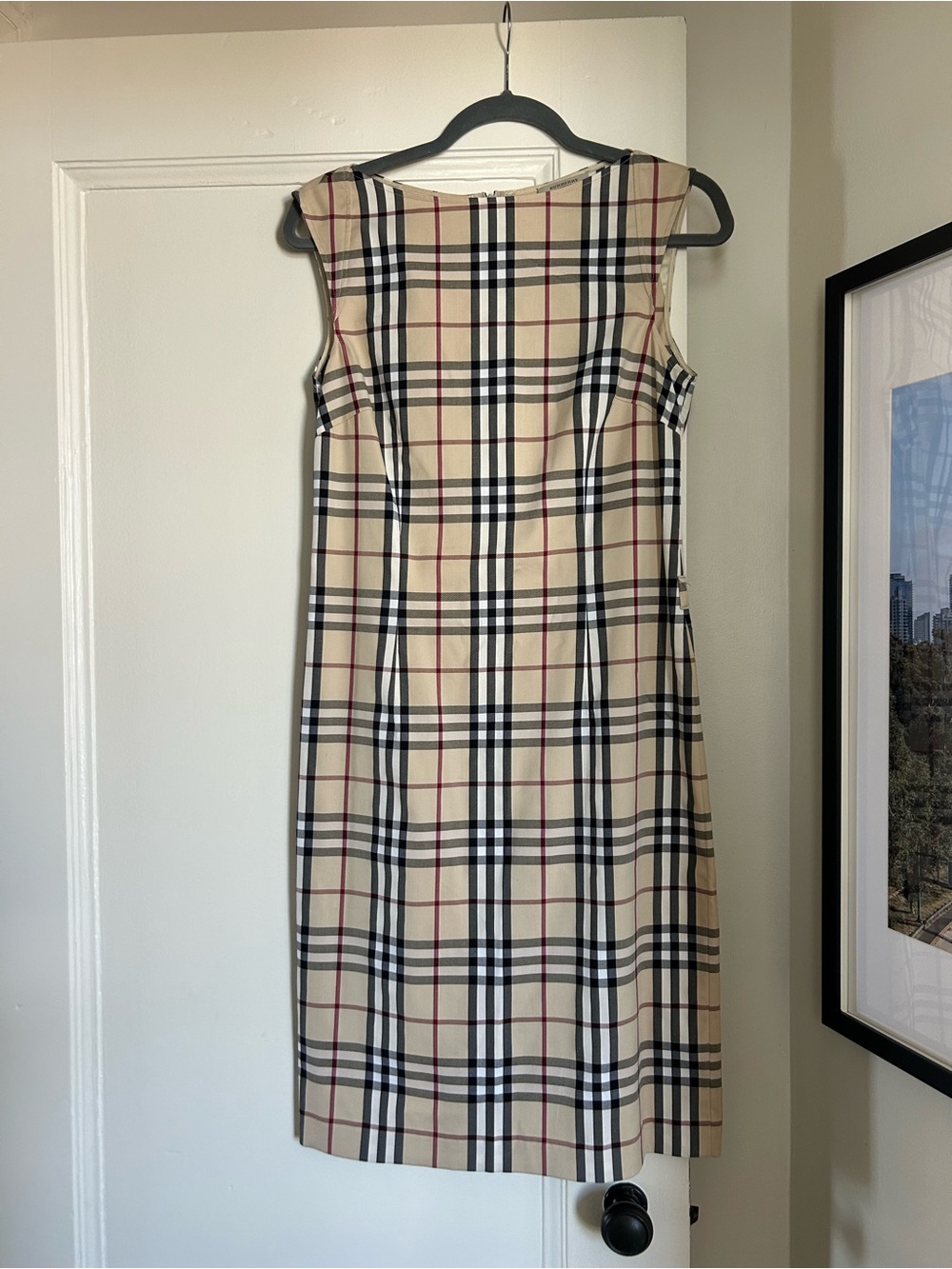 Vintage Burberry London Nova Check Sleeveless Midi Dress